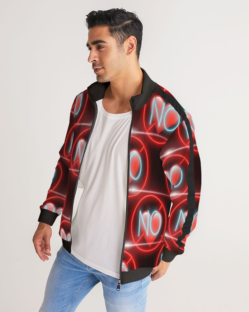 No love 3 Men's Stripe-Sleeve Track Jacket