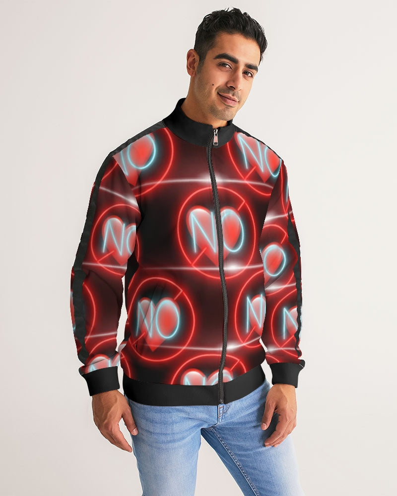 No love 3 Men's Stripe-Sleeve Track Jacket