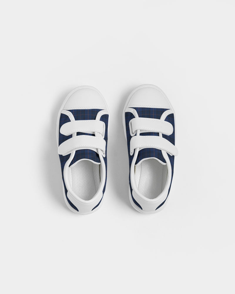 Blue Plaid Kids Velcro Sneaker