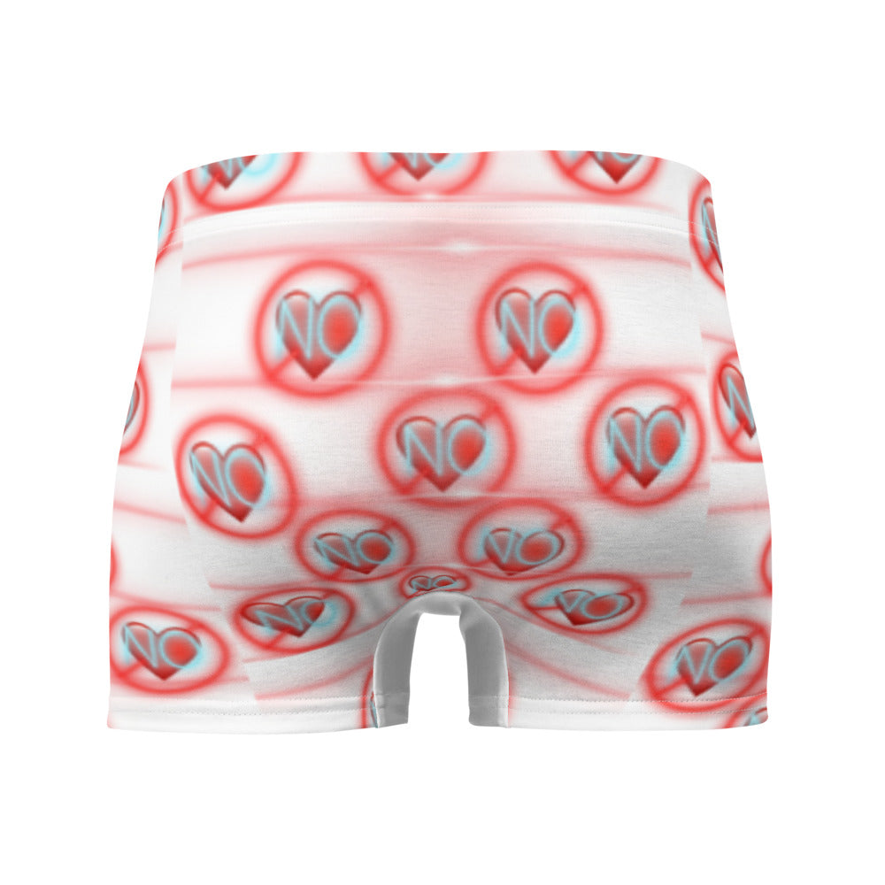 No Love 2 White Blue Boxer Briefs