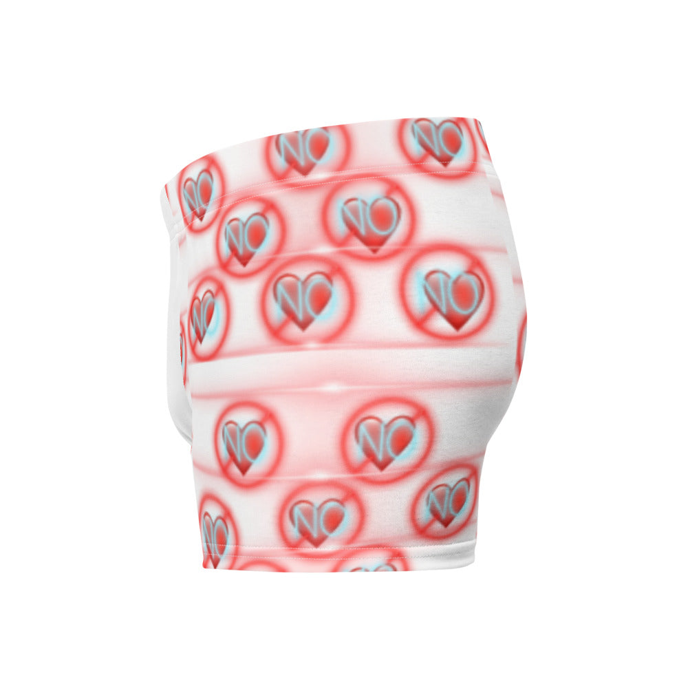 No Love 2 White Blue Boxer Briefs