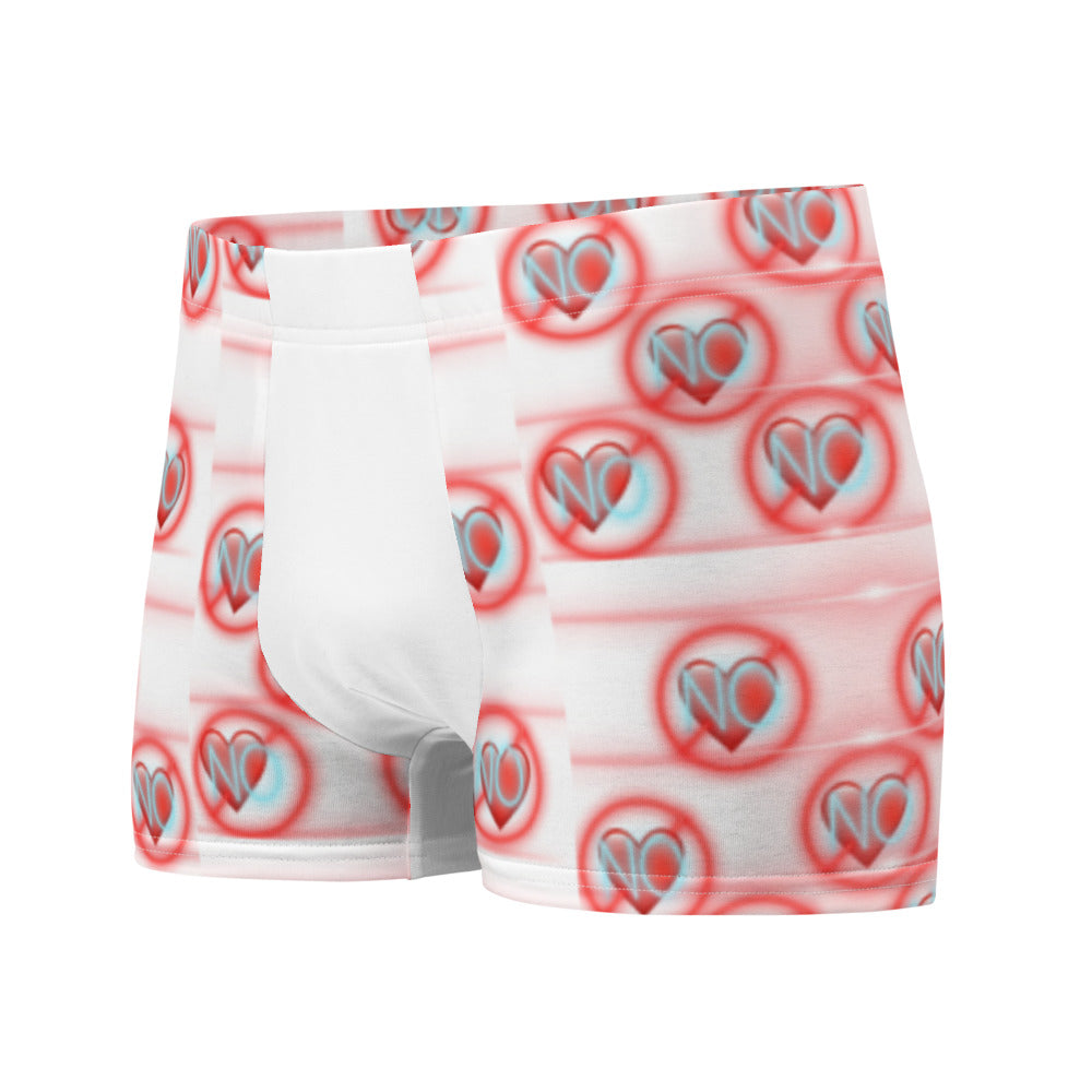No Love 2 White Blue Boxer Briefs