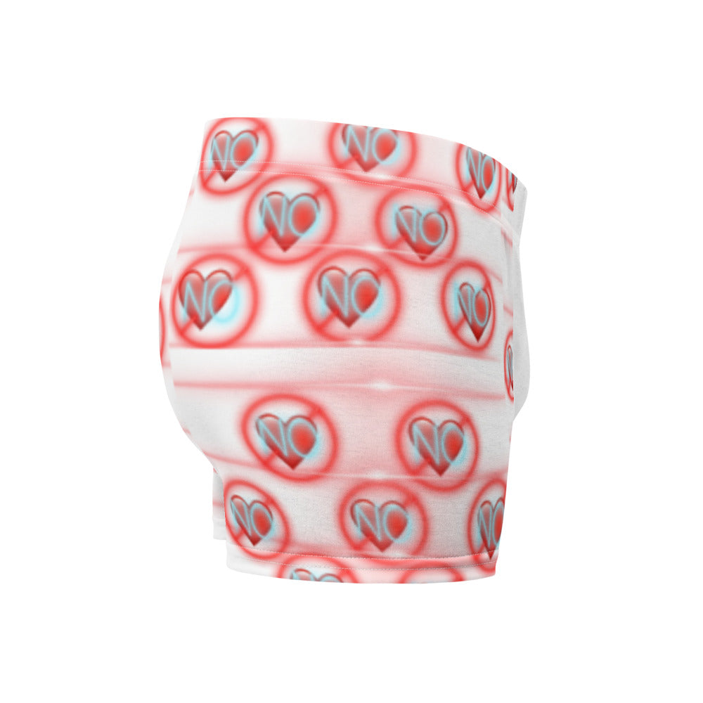 No Love 2 White Blue Boxer Briefs