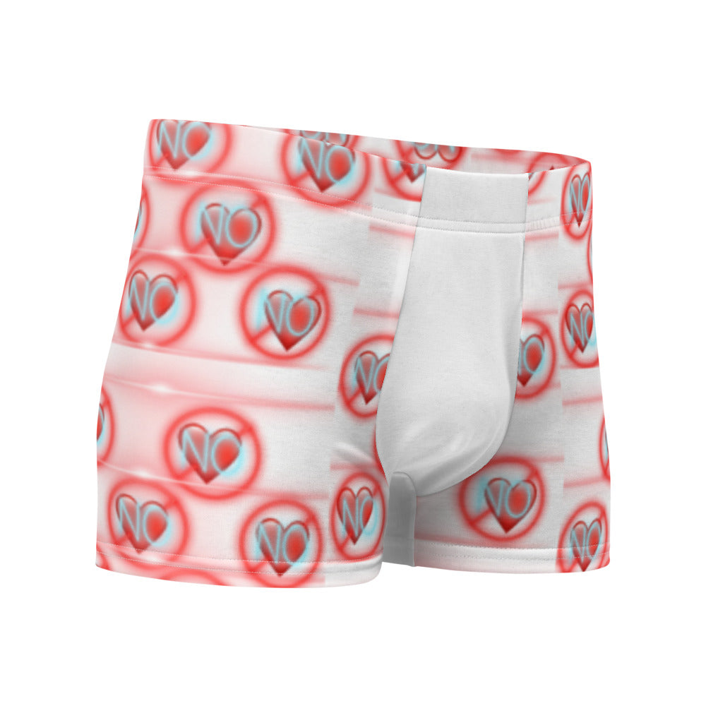 No Love 2 White Blue Boxer Briefs