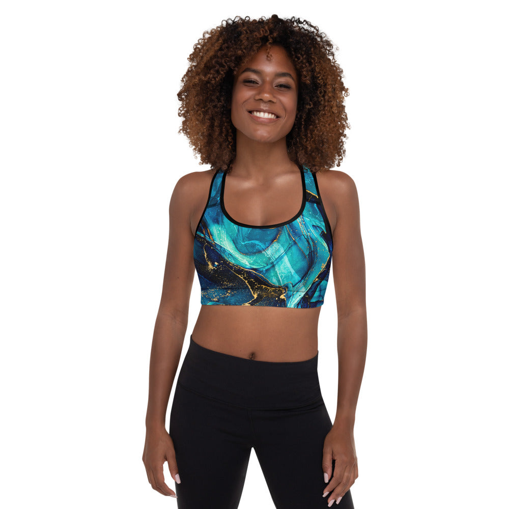 marble mix Sports Bra