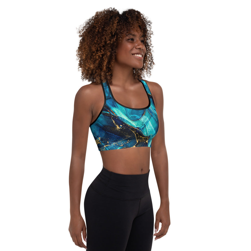 marble mix Sports Bra