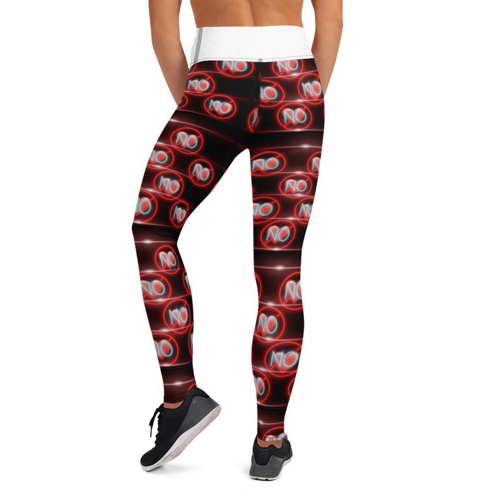 No Love 3 White Leggings with pockets