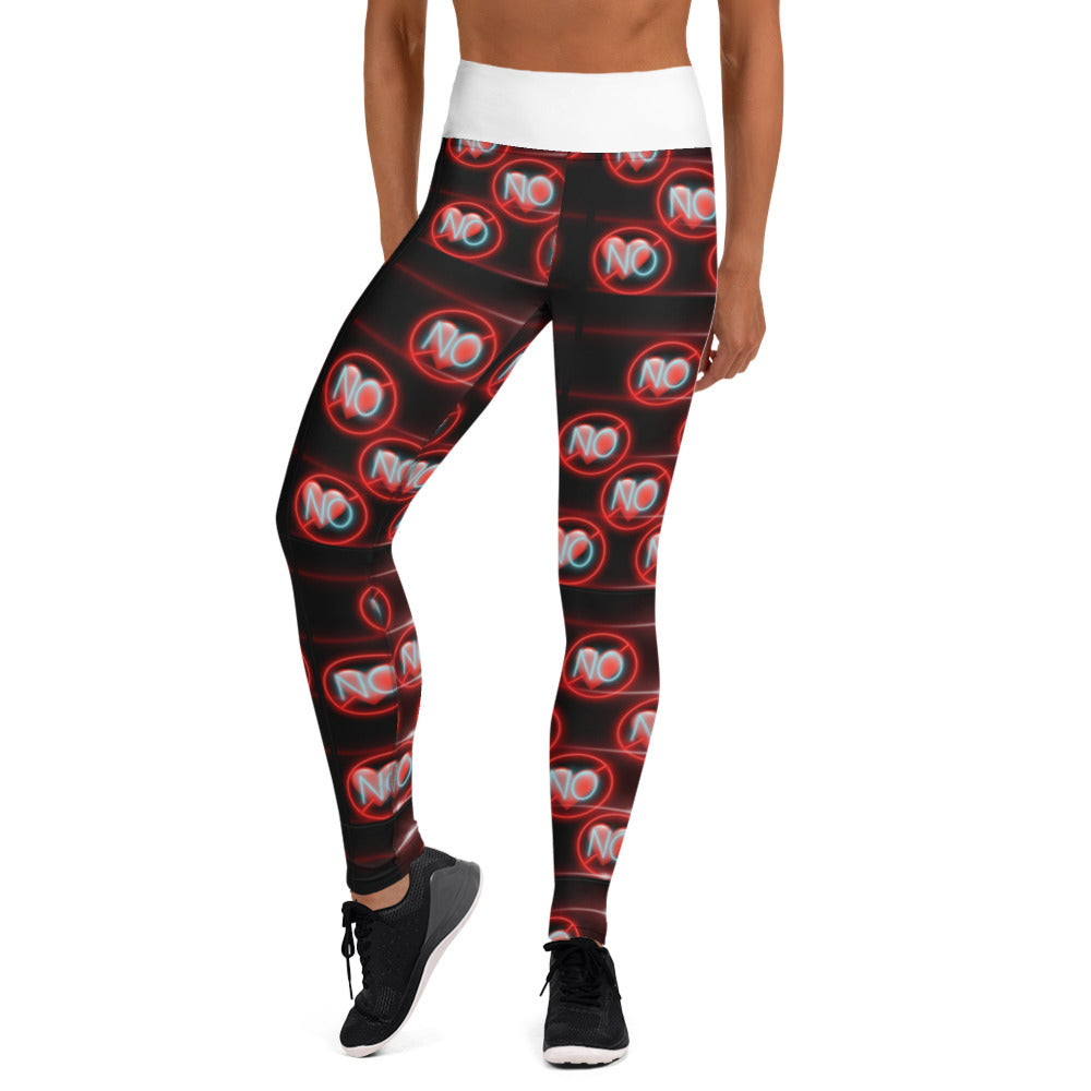 No Love 3 White Leggings with pockets