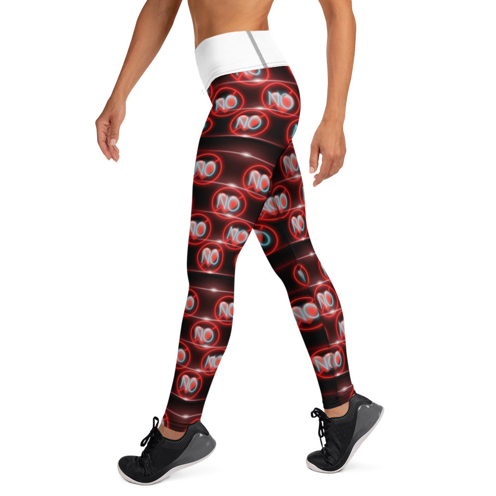 No Love 3 White Leggings with pockets