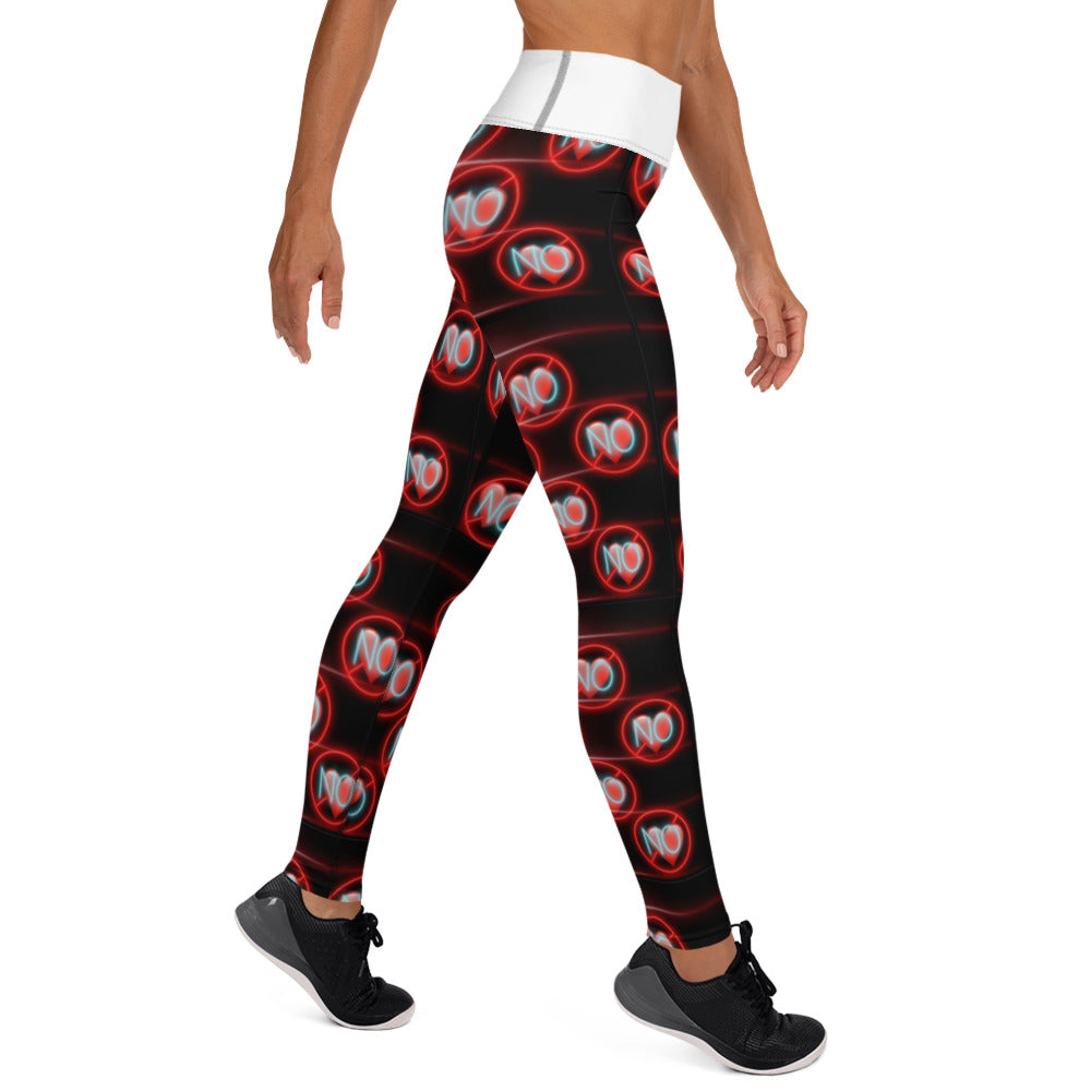 No Love 3 White Leggings with pockets
