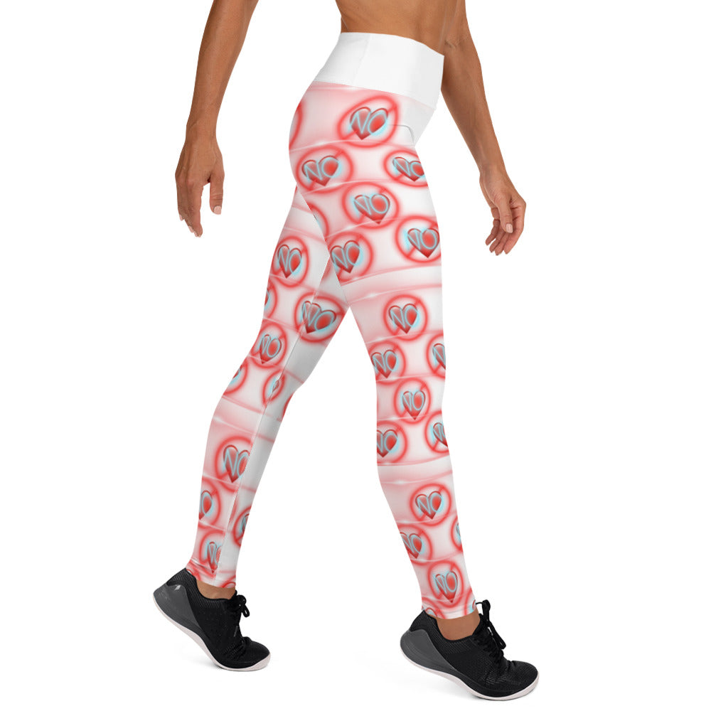 No Love 2 White Leggings with pockets