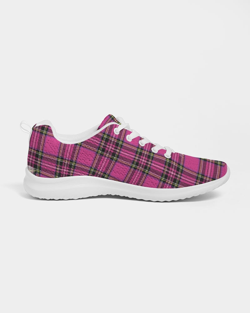Pink Plaid Women's Athletic Shoe