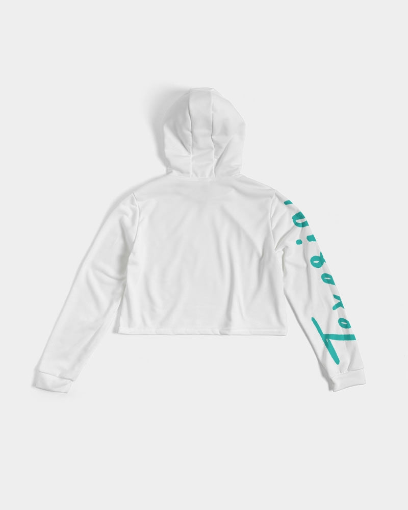 A Few Teal Kisses Women's Cropped Hoodie