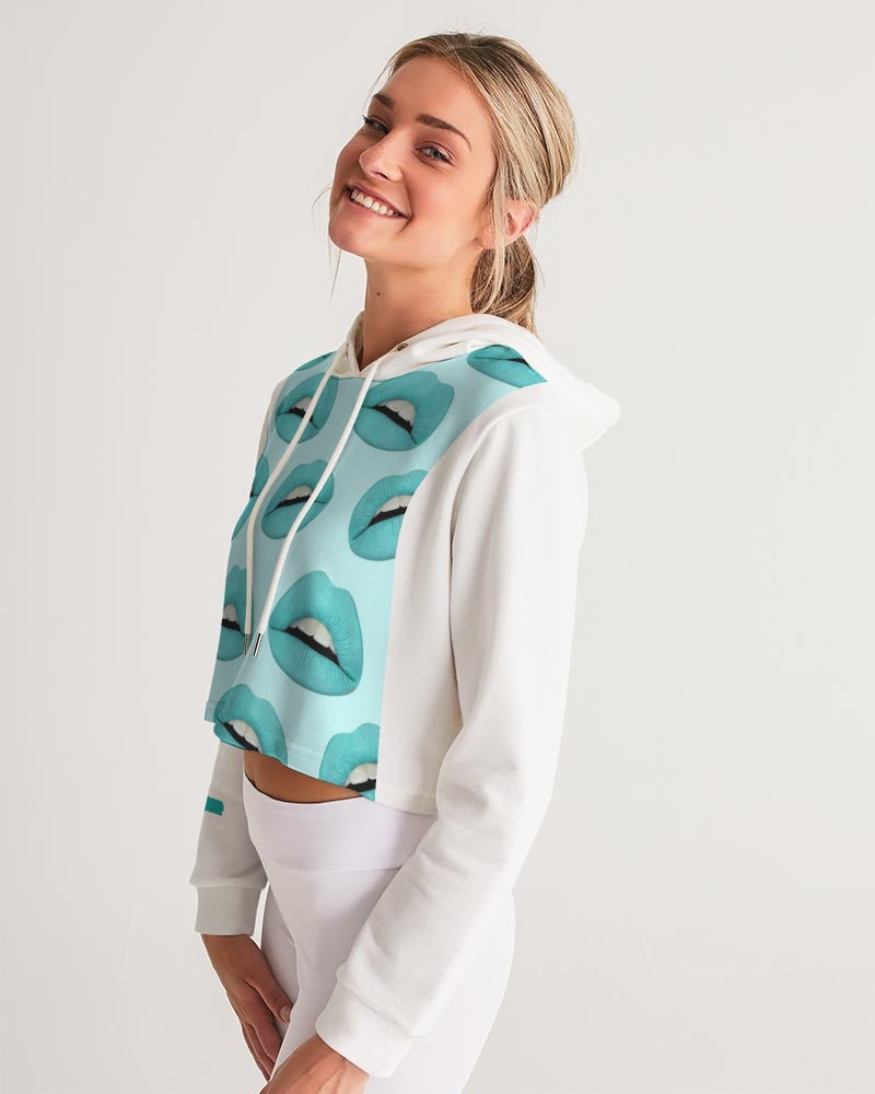 A Few Teal Kisses Women's Cropped Hoodie