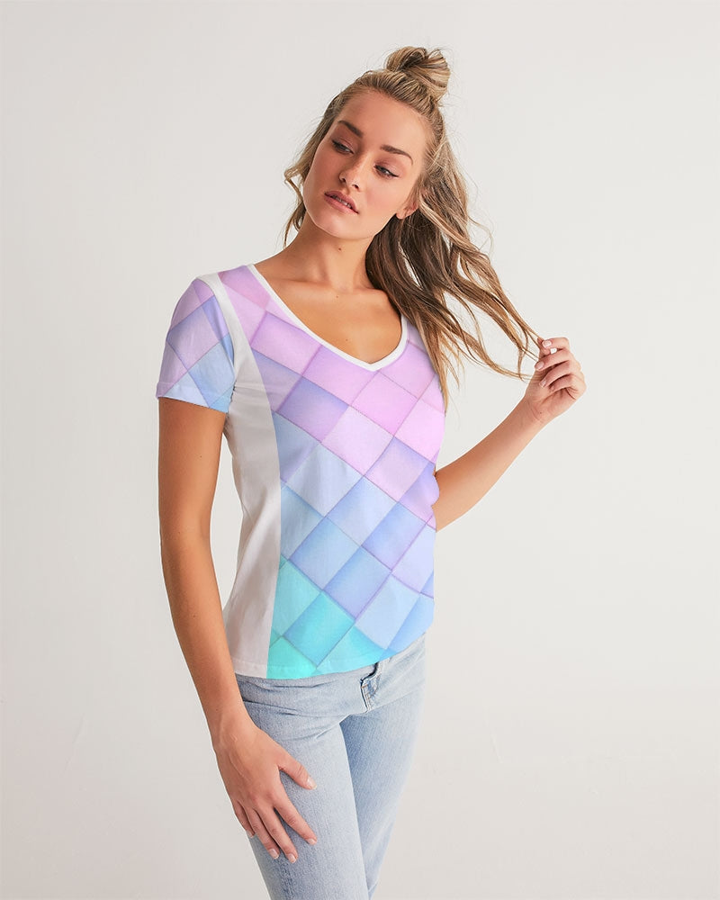 Pastel diamonds Women's V-Neck Tee