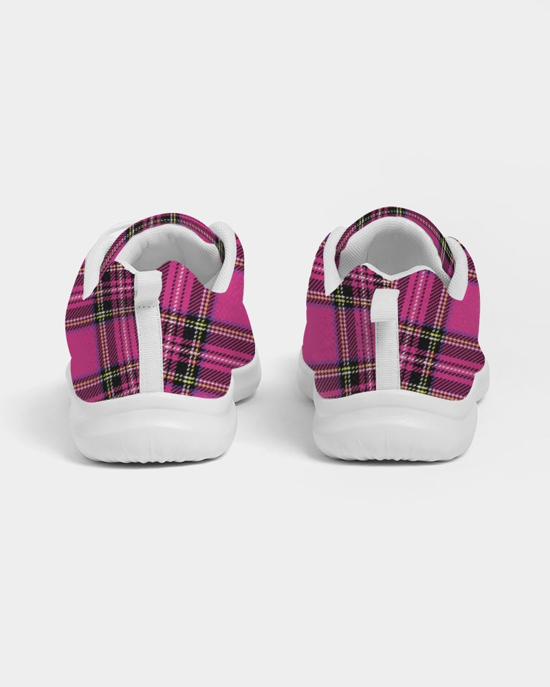 Pink Plaid Women's Athletic Shoe