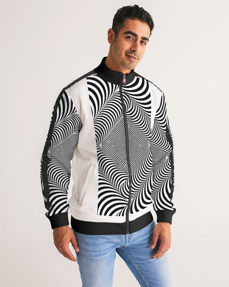 Optical illusion Men's Stripe-Sleeve Track Jacket