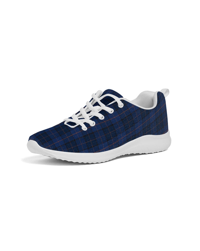 Blue Plaid Men's Athletic Shoe