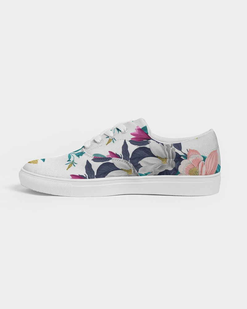 Warm Floral Women's Lace Up Canvas Shoe