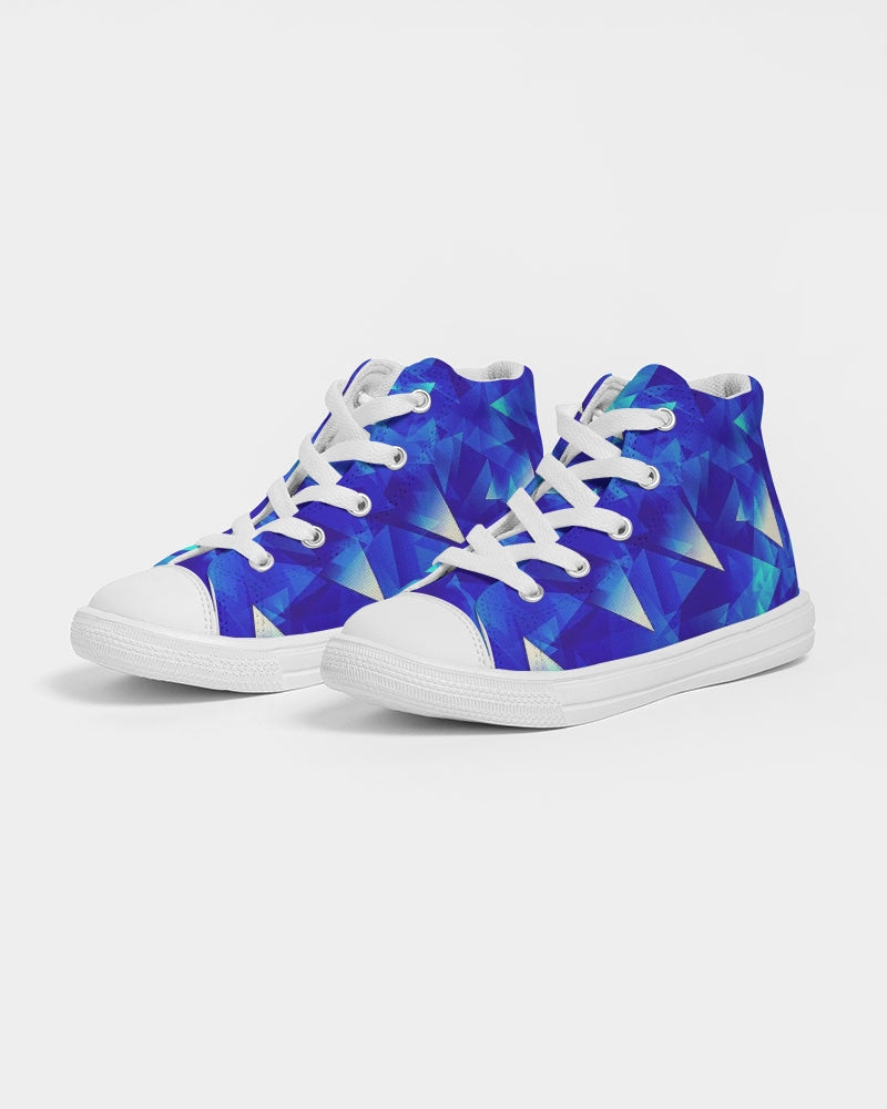 Crystal Blue Kids Hightop Canvas Shoe