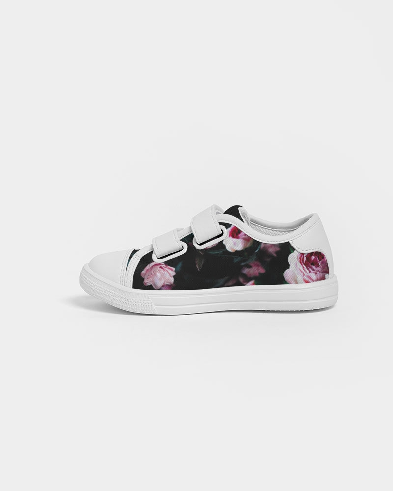 Dark Floral Kids Velcro Sneaker
