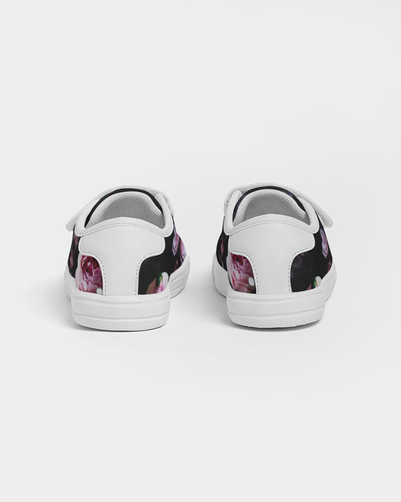 Dark Floral Kids Velcro Sneaker