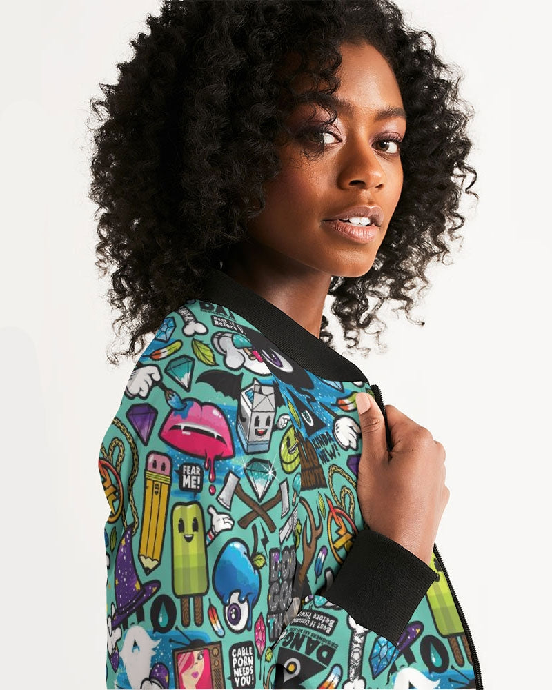 Cartoon massacre Women's Bomber Jacket