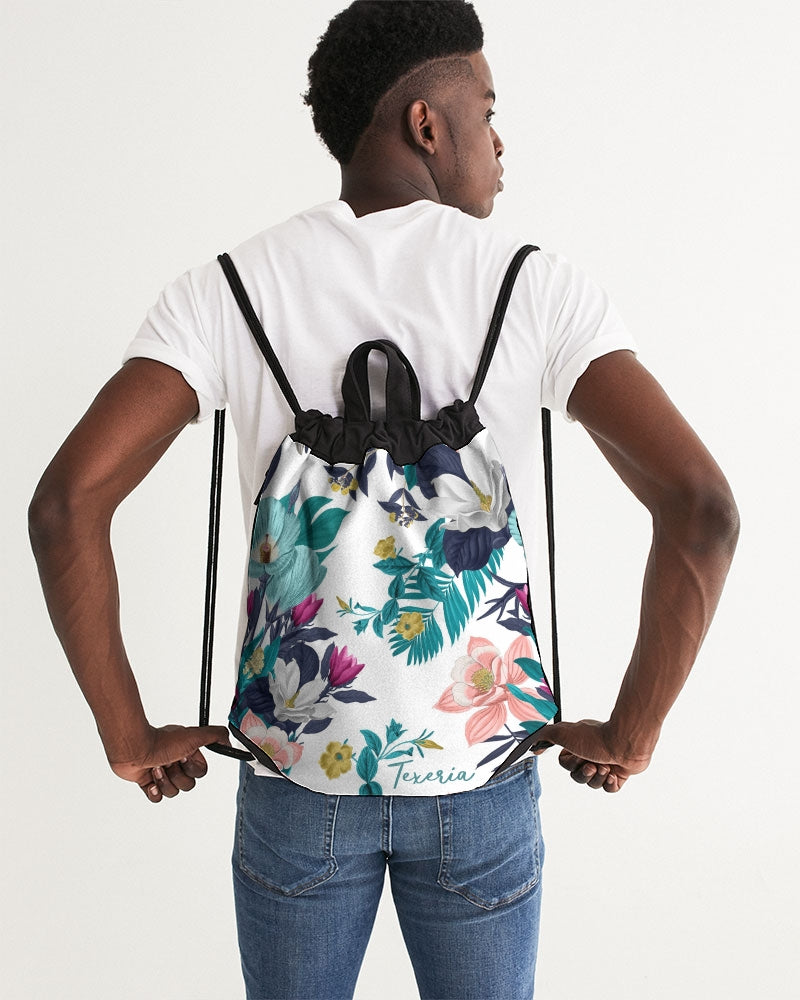 Warm Floral Canvas Drawstring Bag