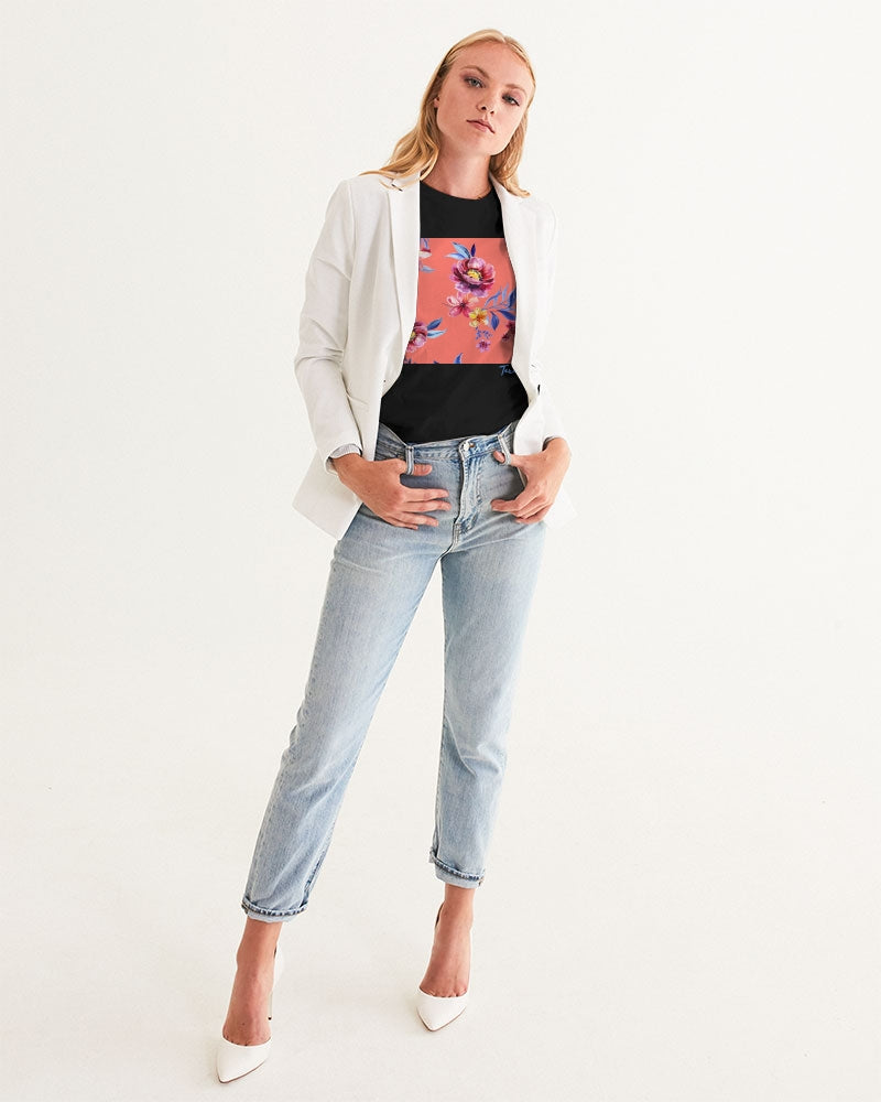 Peach Floral Women's Graphic Tee