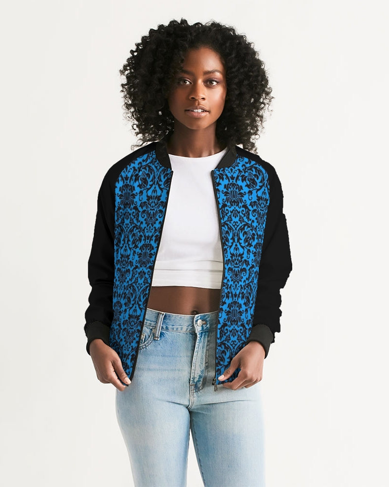 chandelier blue Women's Bomber Jacket