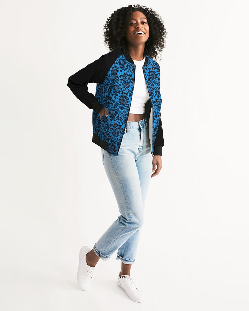 chandelier blue Women's Bomber Jacket