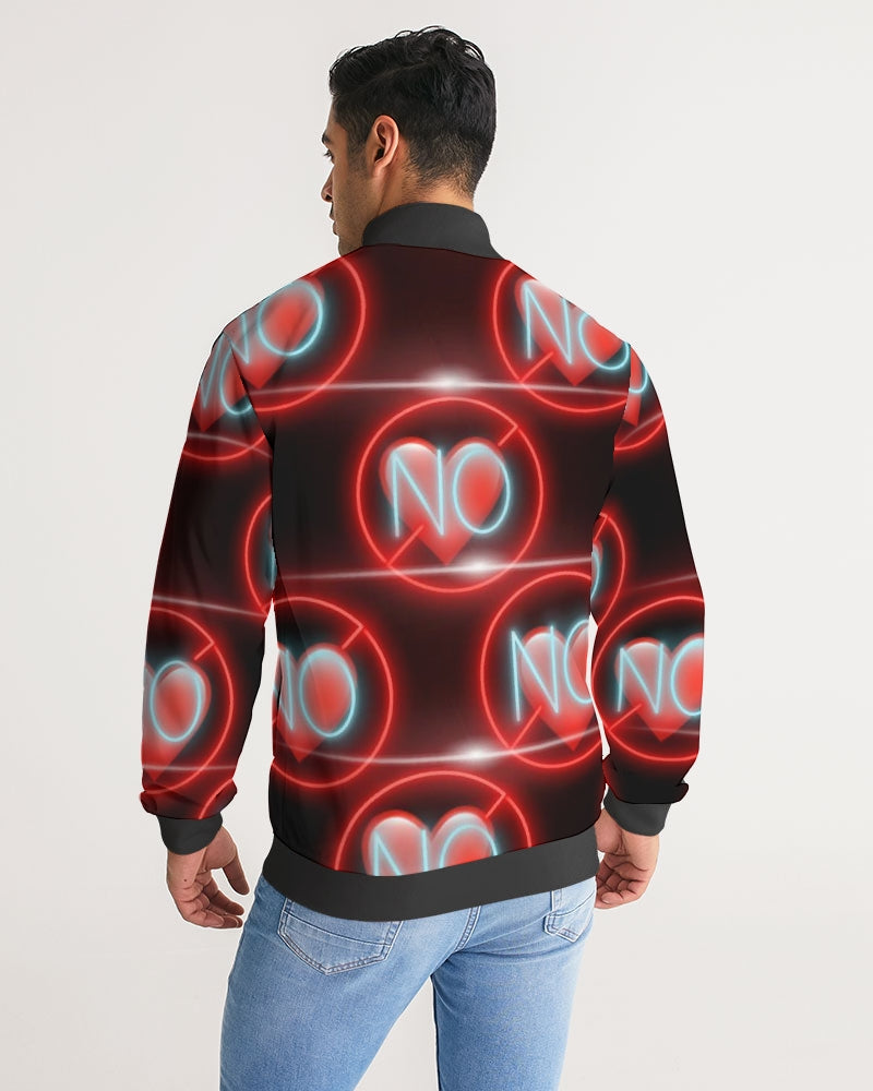 No love 3 Men's Stripe-Sleeve Track Jacket