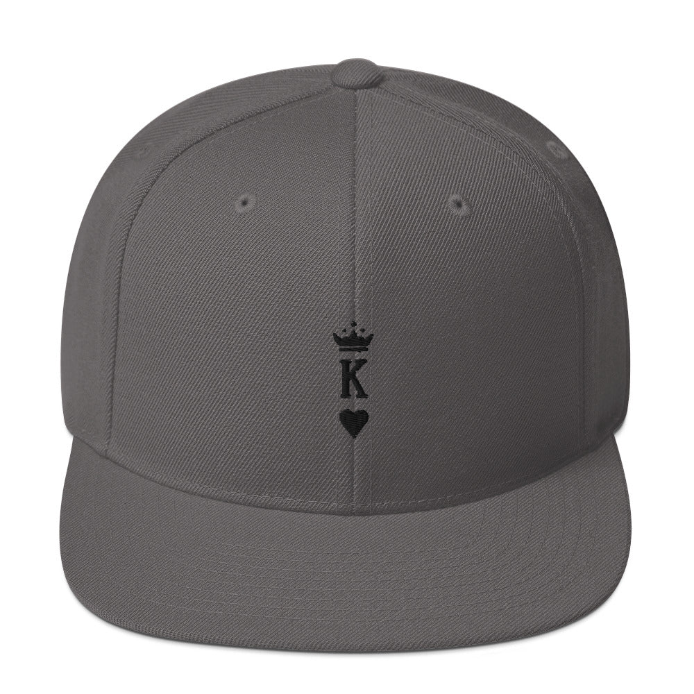 King Snapback Hat Black