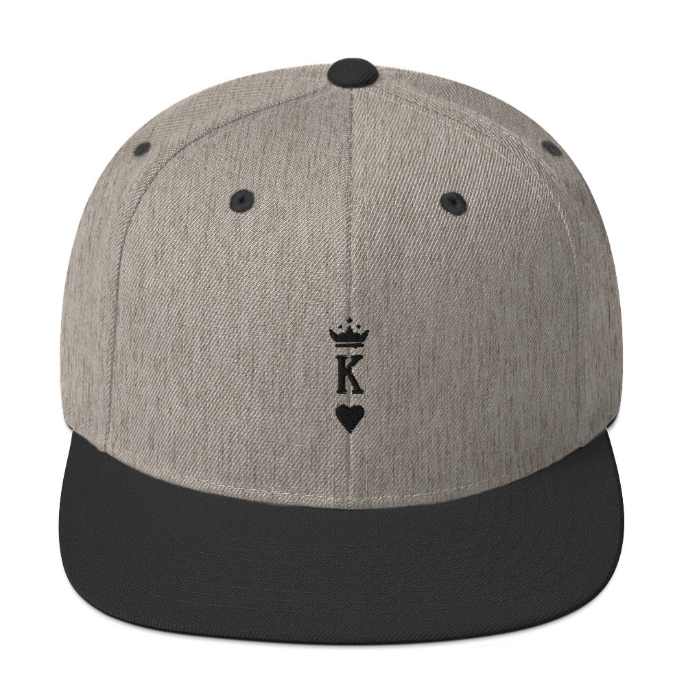 King Snapback Hat Black
