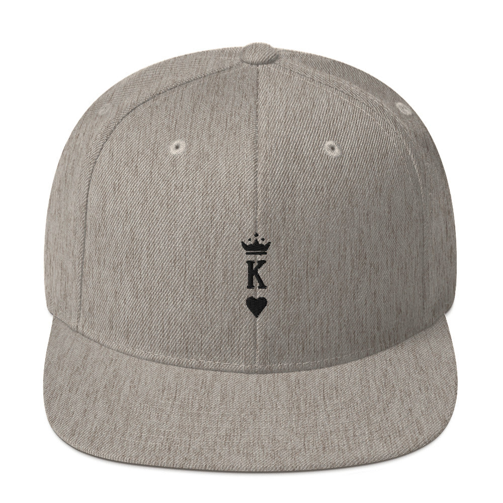 King Snapback Hat Black