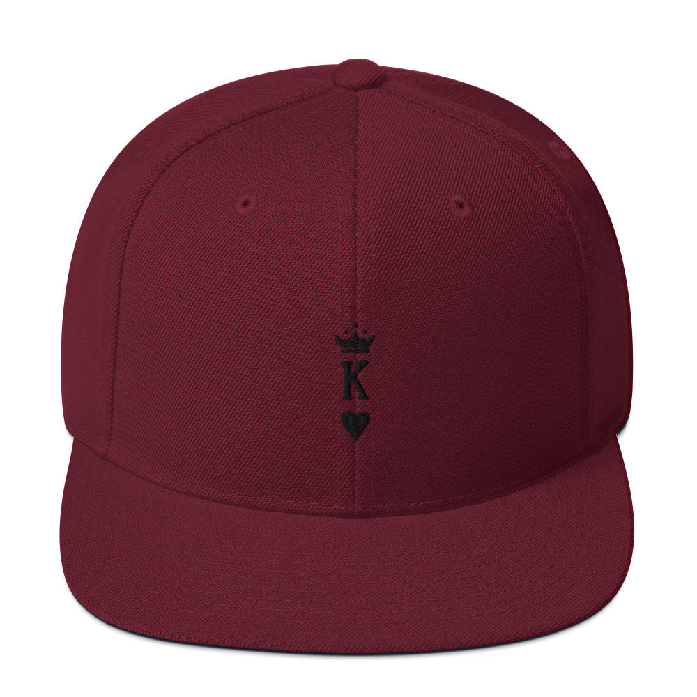 King Snapback Hat Black