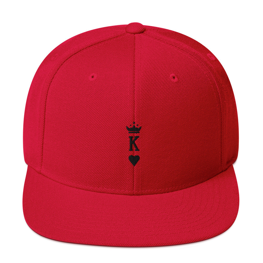 King Snapback Hat Black