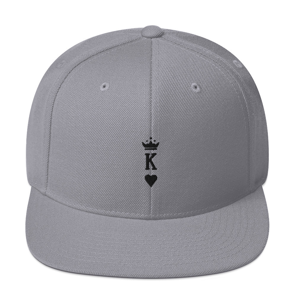 King Snapback Hat Black
