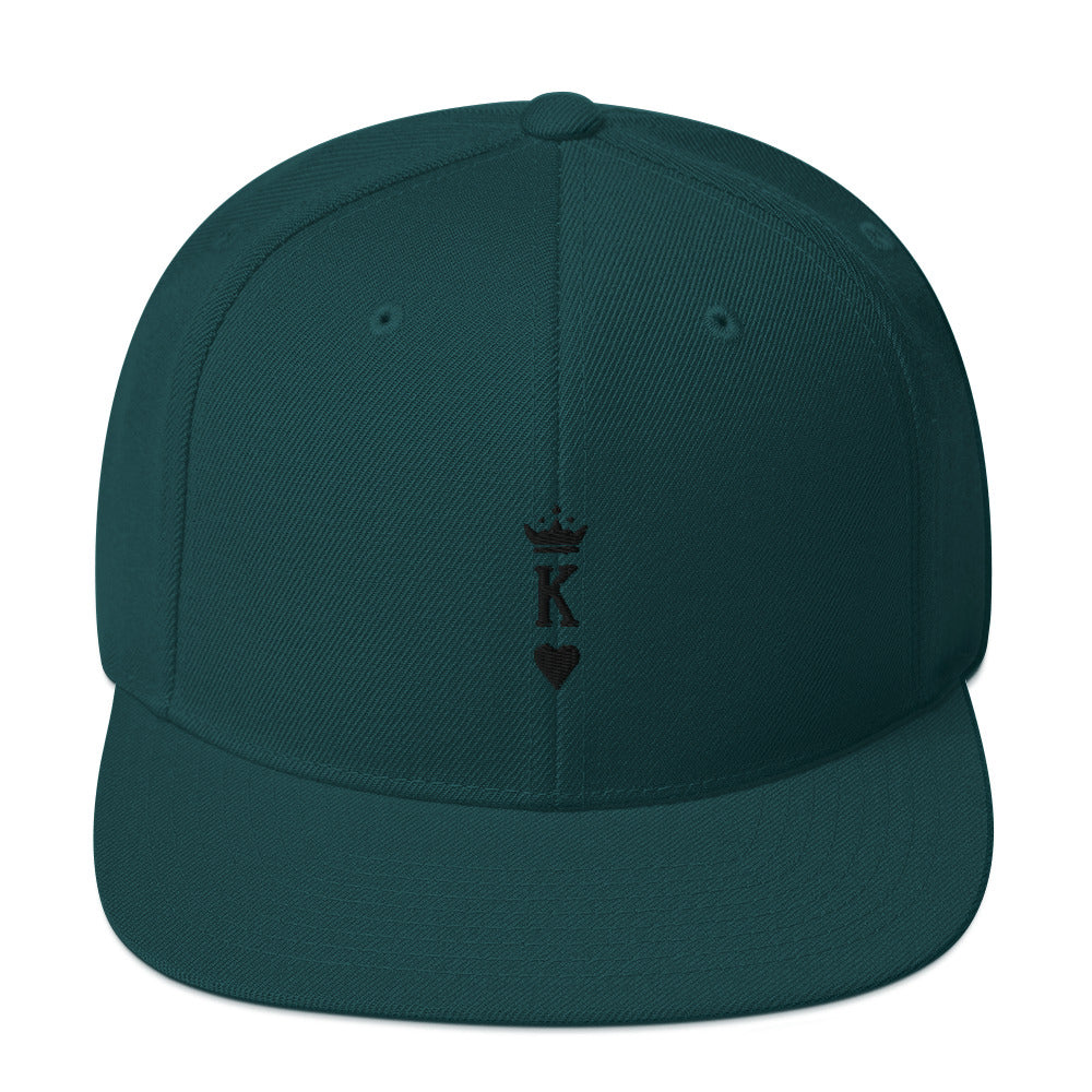 King Snapback Hat Black