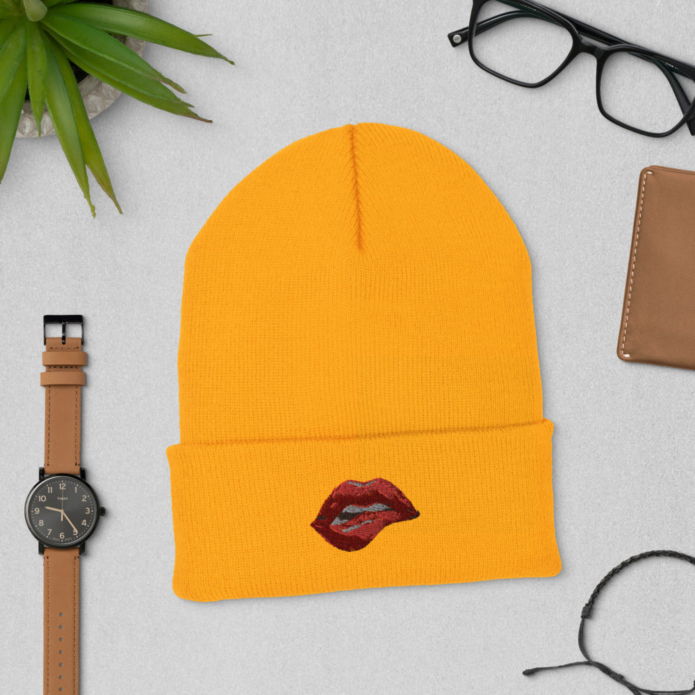 Lips Cuffed Beanie