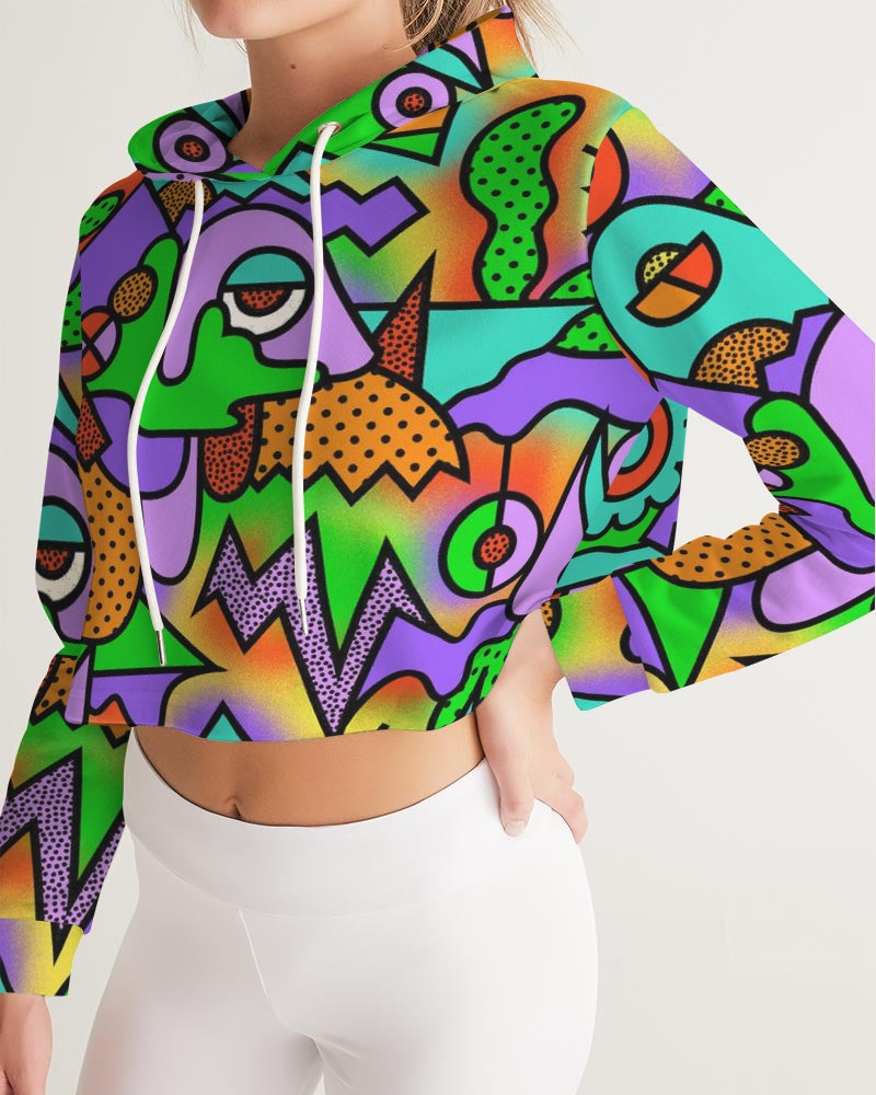 Abstract Women's Cropped Hoodie