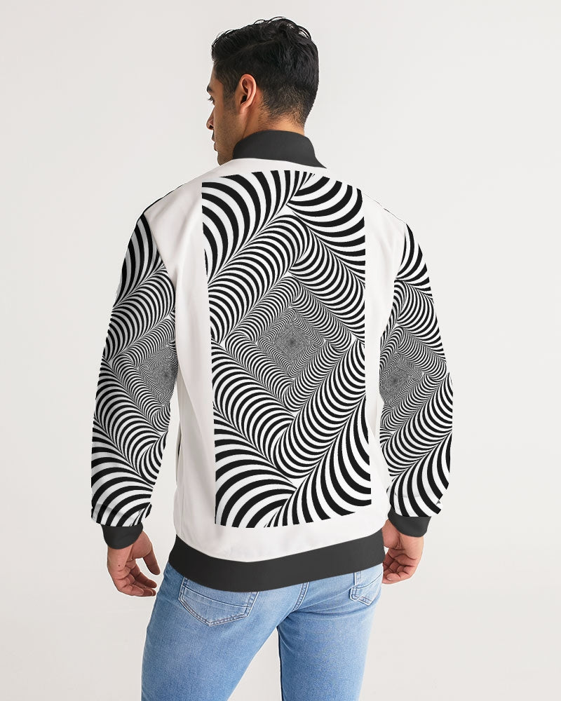 Optical illusion Men's Stripe-Sleeve Track Jacket