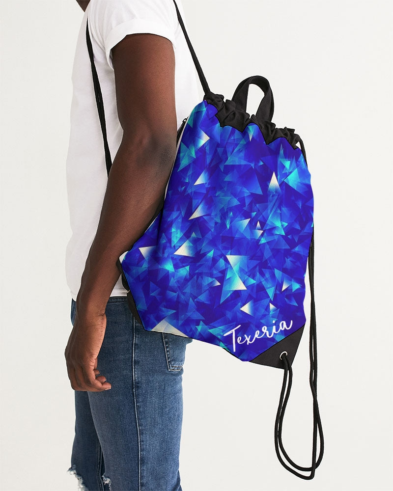 Crystal Blue Canvas Drawstring Bag