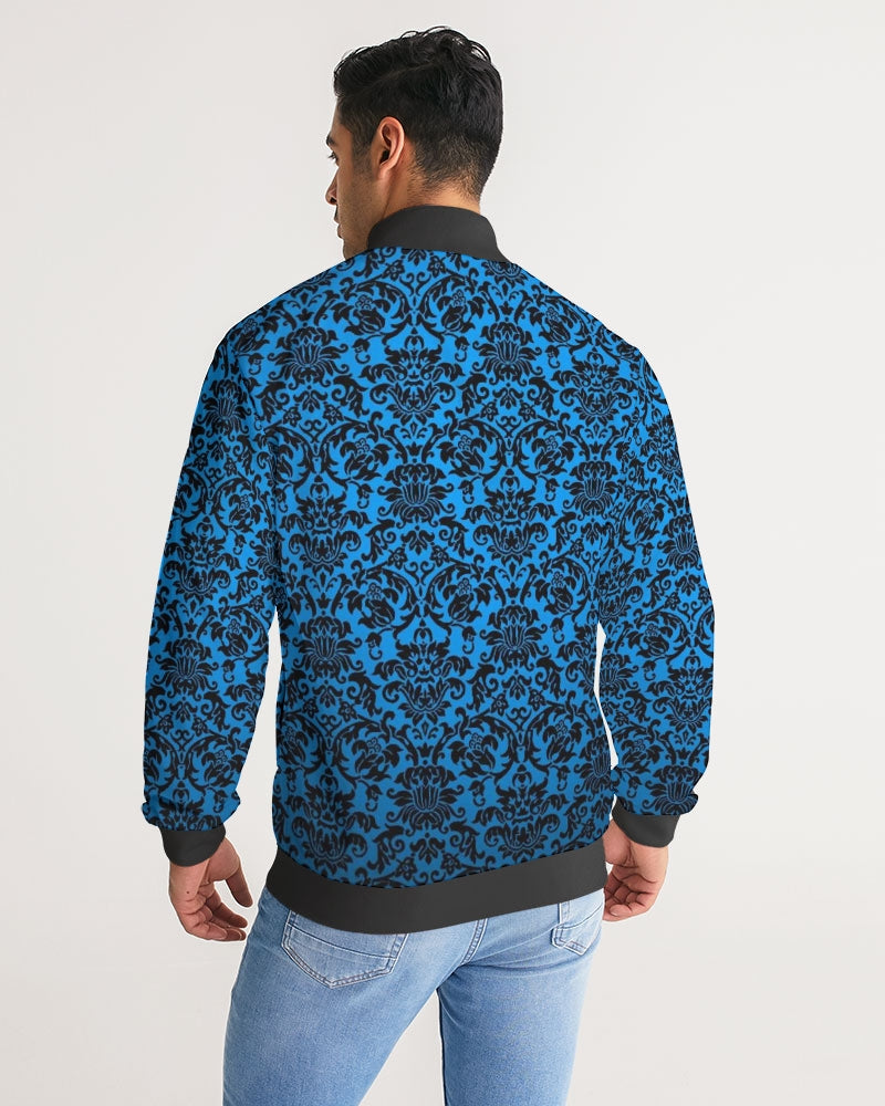 chandelier blue Men's Stripe-Sleeve Track Jacket