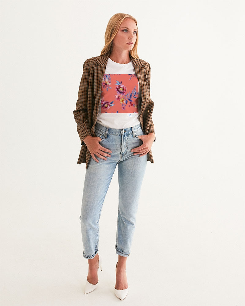 Peach Floral Women's Graphic Tee