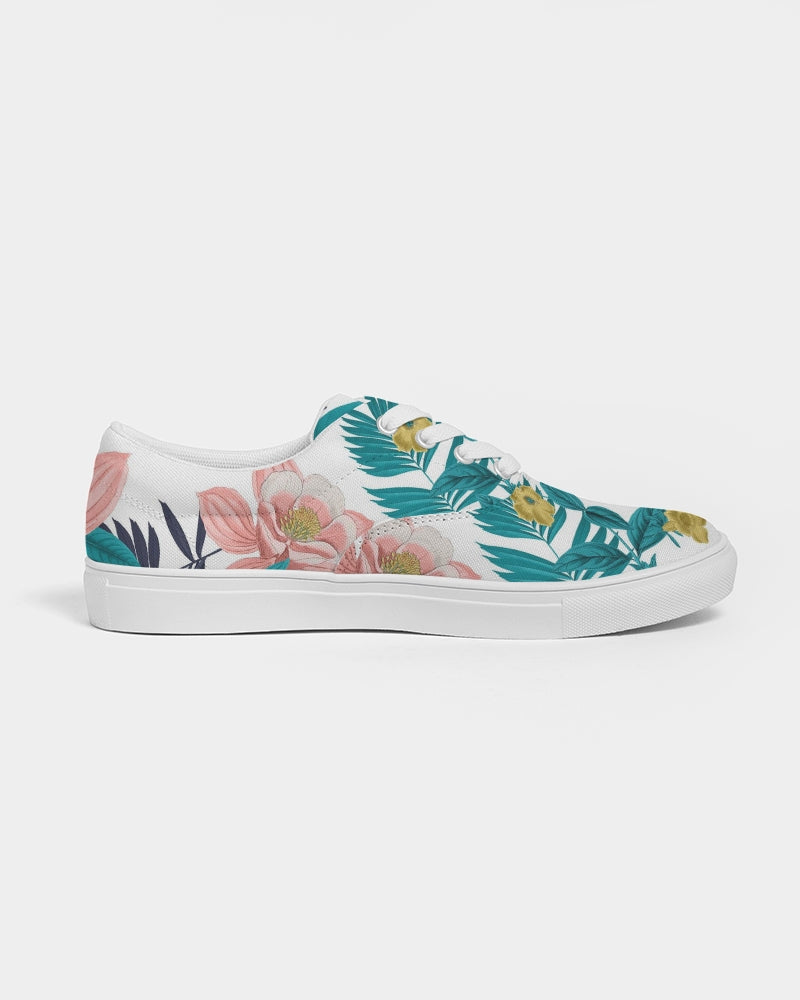Warm Floral Women's Lace Up Canvas Shoe