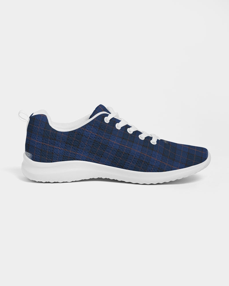 Blue Plaid Men's Athletic Shoe