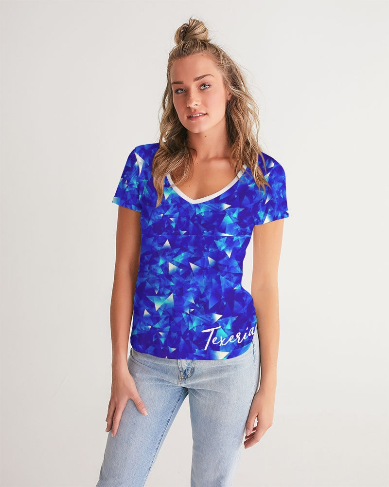 Crystal Blue Women's V-Neck Tee