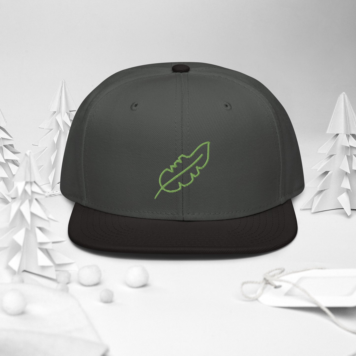 Feather Snapback Hat (Lime)