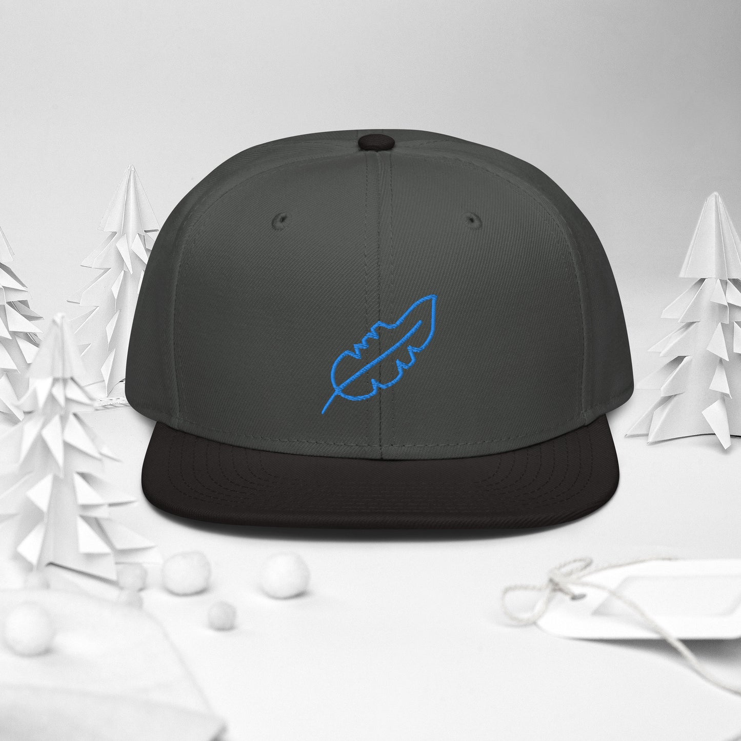 Feather Snapback Hat (Royal Blue)